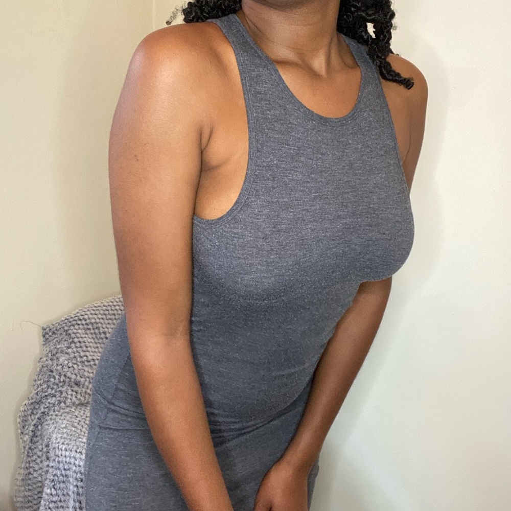 Grey knee long dress